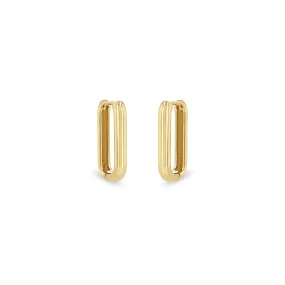 14k Gold Thick Large Oval Hinge Hoops