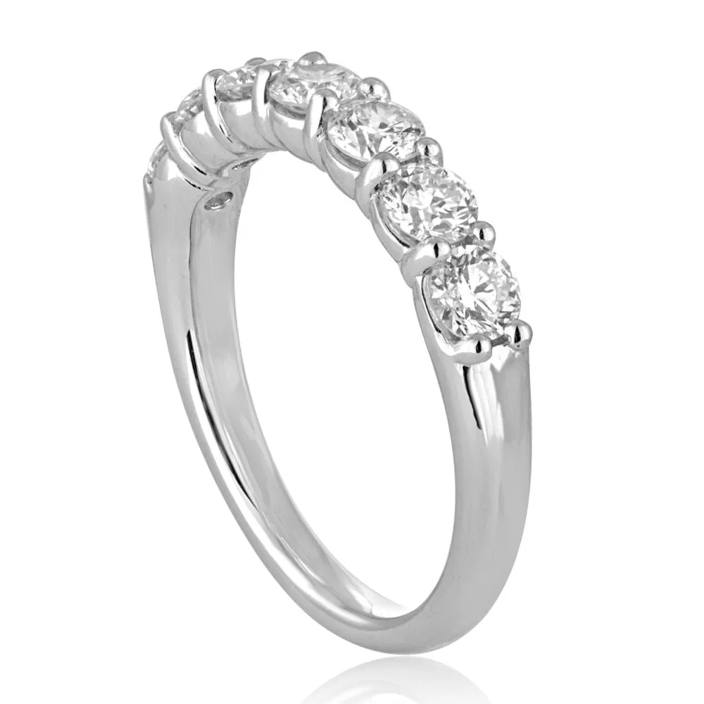 14k Round Diamond 7 Stone Wedding Band