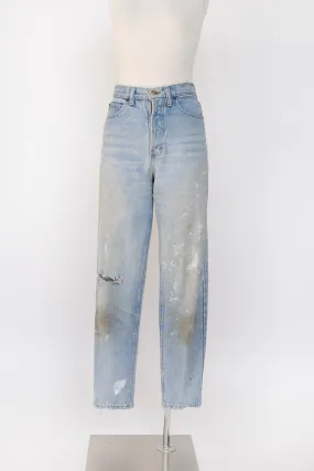 1990s Jeans Distressed Cotton Denim 27" x 30"