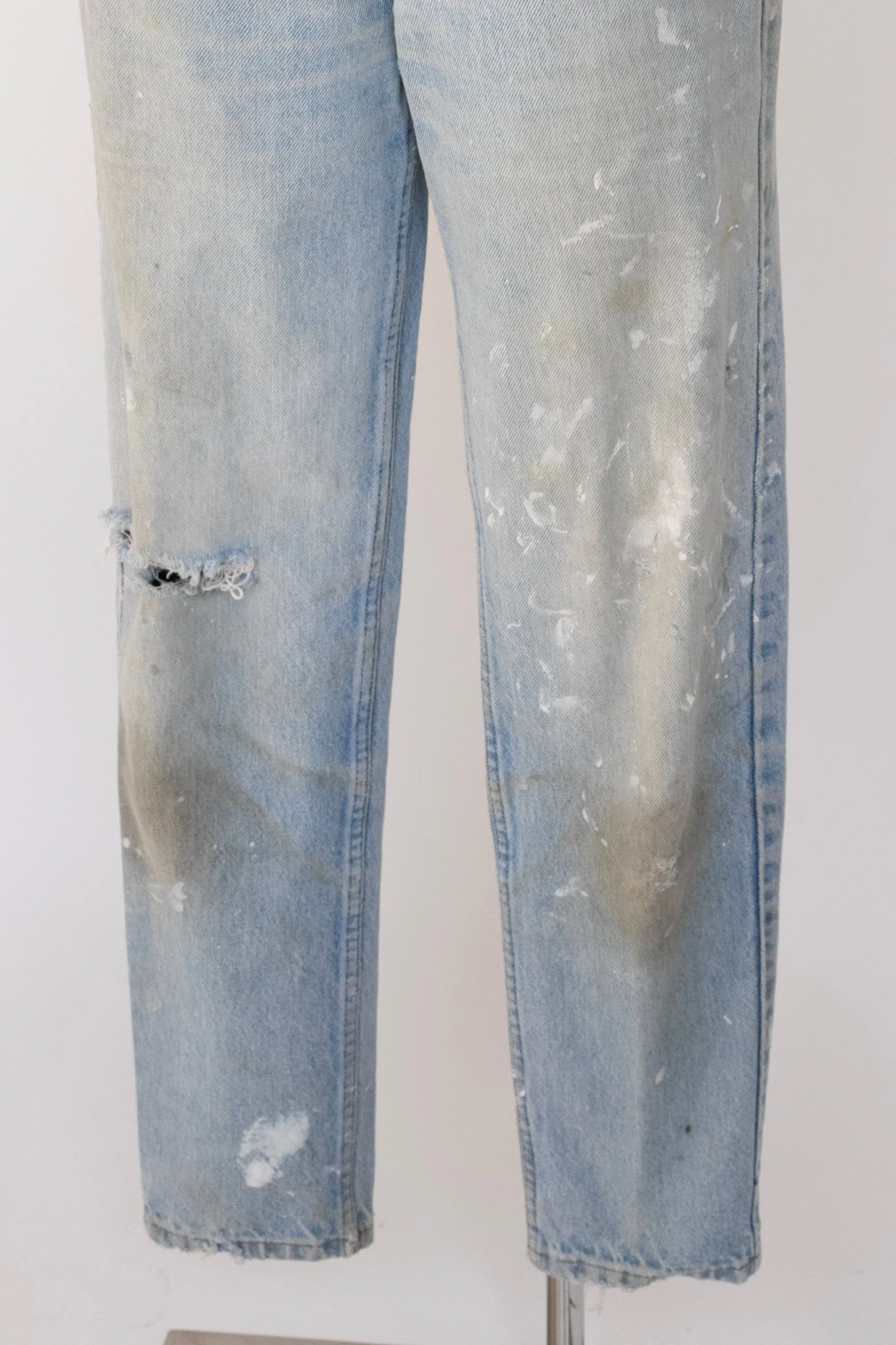 1990s Jeans Distressed Cotton Denim 27" x 30"