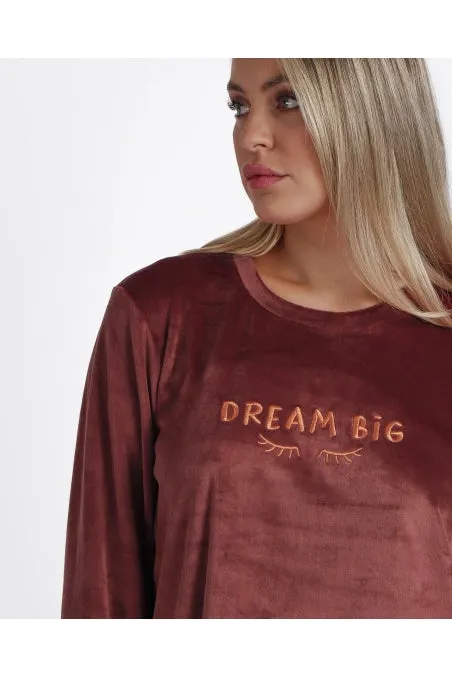 ADMAS DREAM BIG LONG SLEEVE VELVET WOMAN PYJAMA