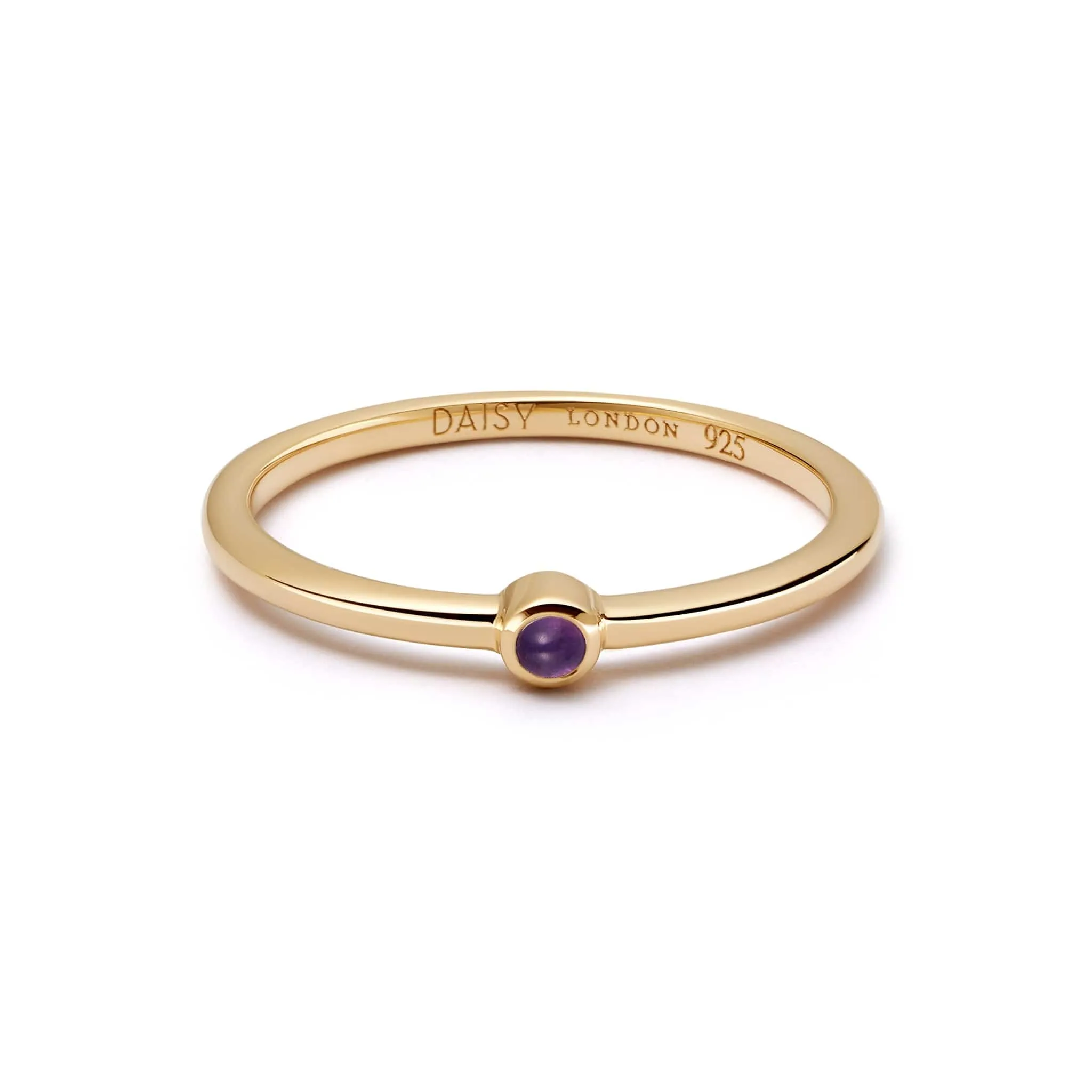 Amethyst Healing Stone Ring 18ct Gold Plate