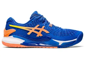 ASICS Gel Resolution 9 Mens Tennis Shoes (Tuna Blue/Sun Peach)