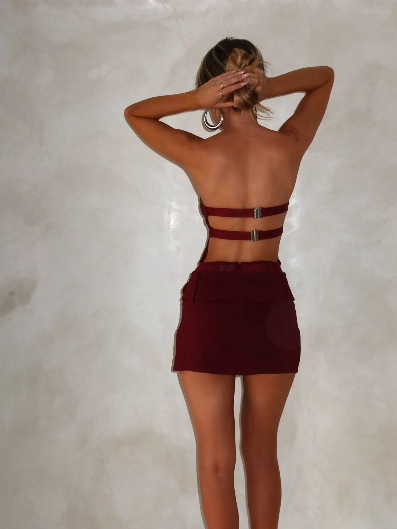 BEAU MINI DRESS BURGUNDY