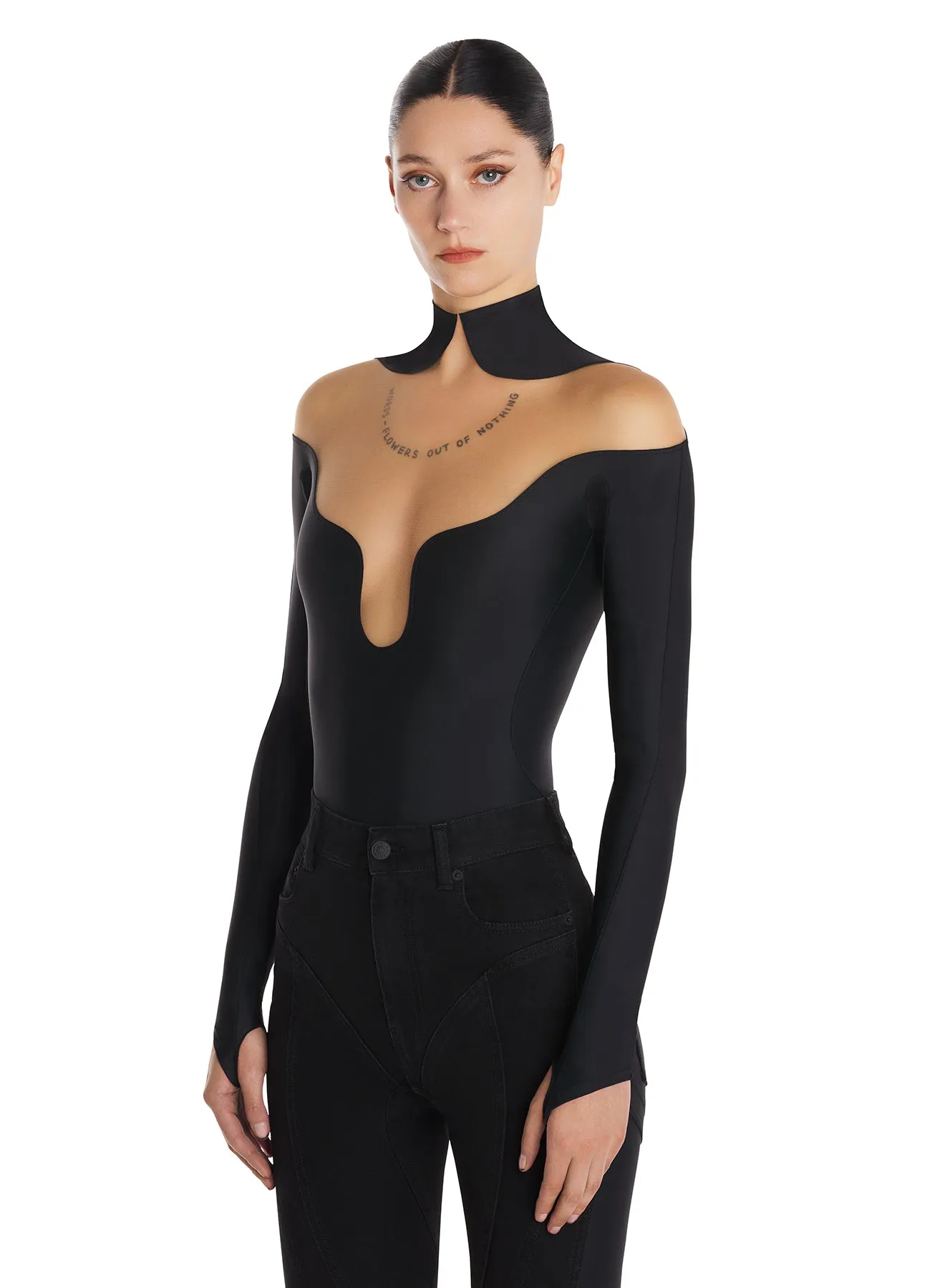 black wavy bodysuit