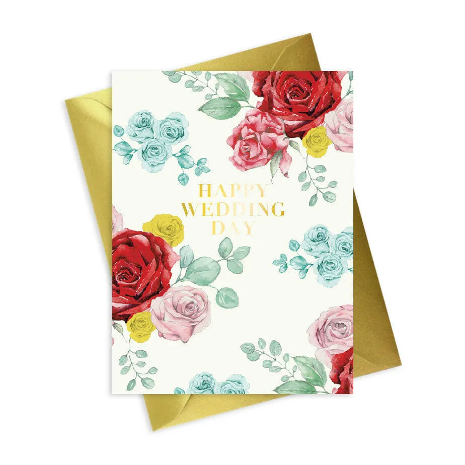 Bright Blooms Foiled Wedding Card BB034