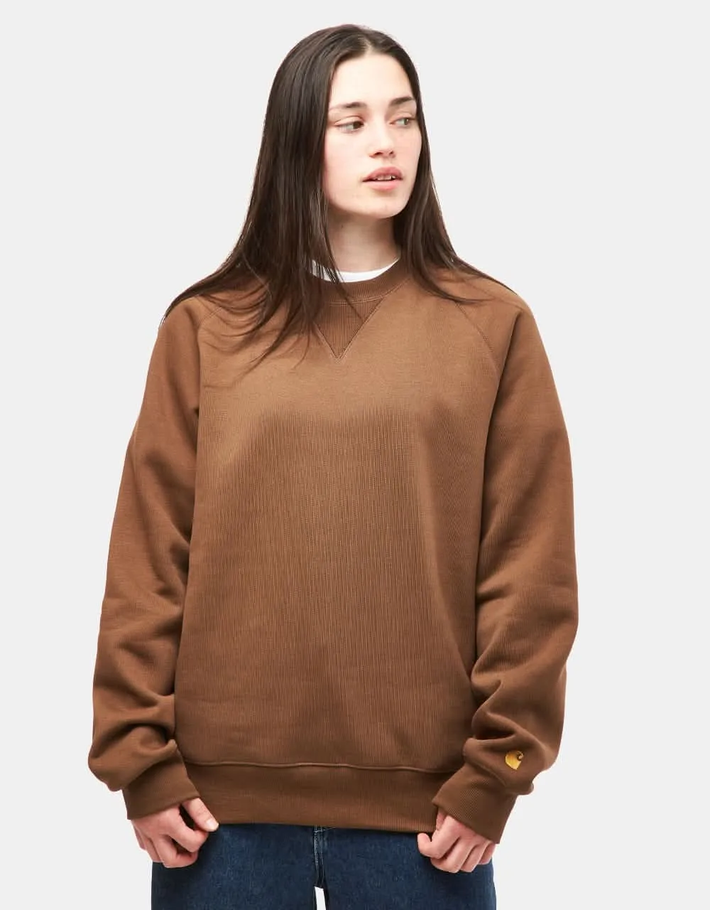 Carhartt WIP Chase Sweatshirt - Chocolate/Gold