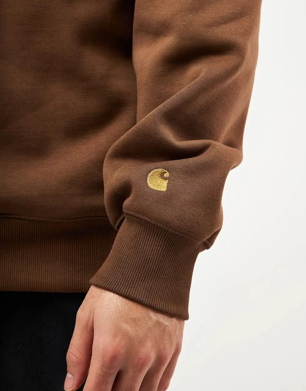 Carhartt WIP Chase Sweatshirt - Chocolate/Gold