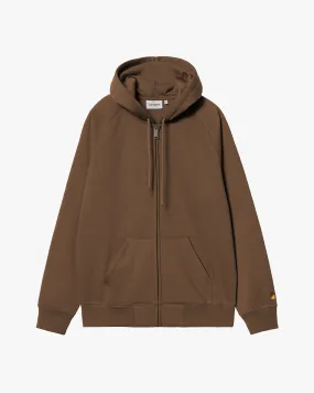 Carhartt WIP Hooded Chase Jacket - Chocolate / Gold