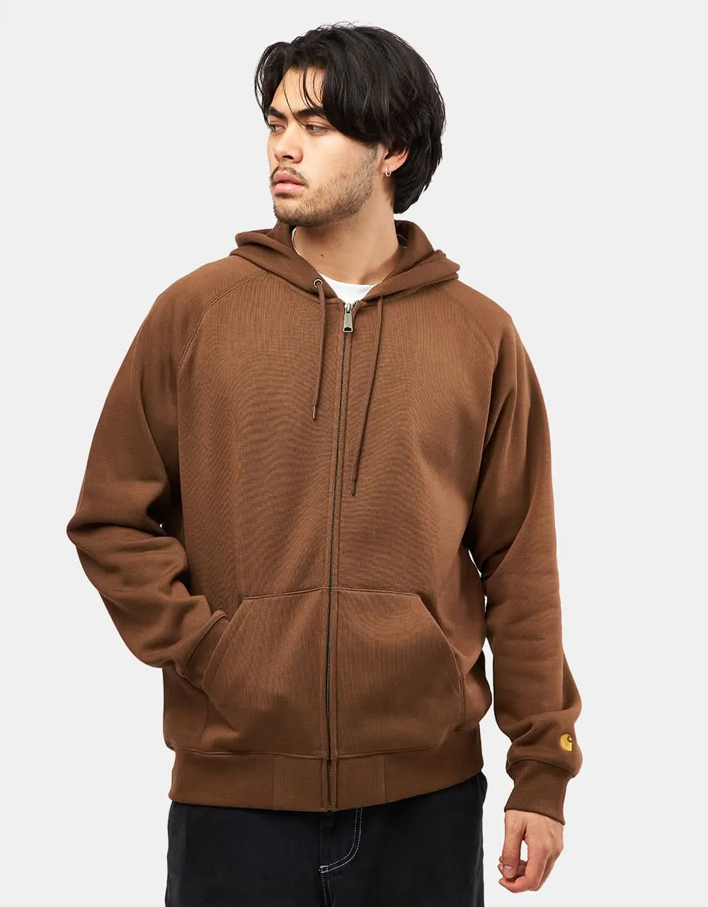 Carhartt WIP Hooded Chase Jacket - Chocolate/Gold