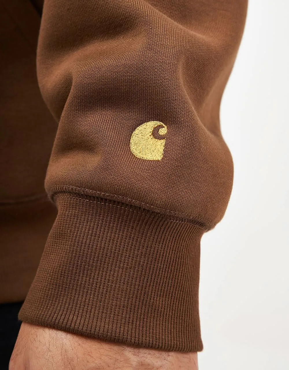 Carhartt WIP Hooded Chase Jacket - Chocolate/Gold