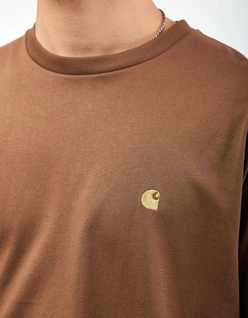 Carhartt WIP S/S Chase T-Shirt - Chocolate/Gold