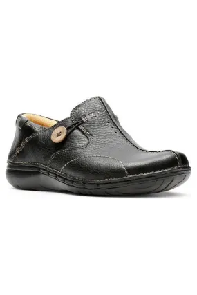 Clarks Un Loop Black leather