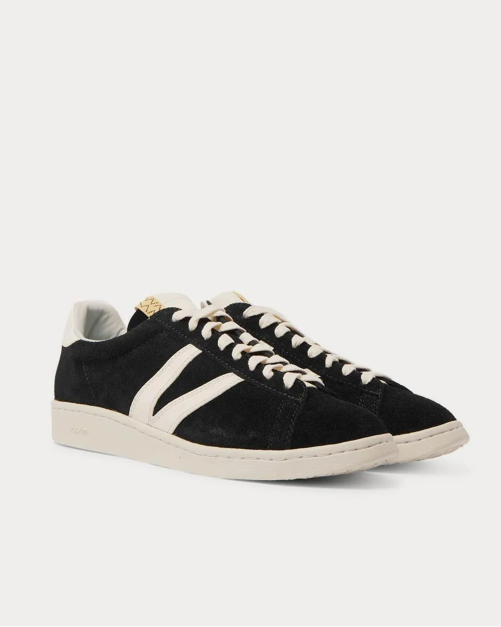 Corda-Folk Leather-Trimmed Suede  Black low top sneakers