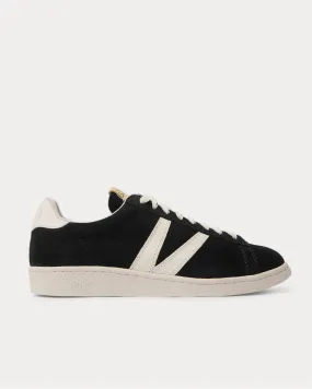 Corda-Folk Leather-Trimmed Suede  Black low top sneakers