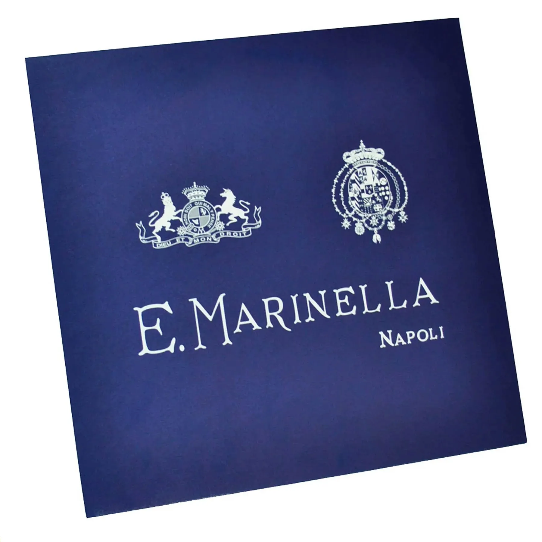 E. Marinella Scarf Dark Blue Turquoise Gold Equestrian Patch - Twill Silk Foulard