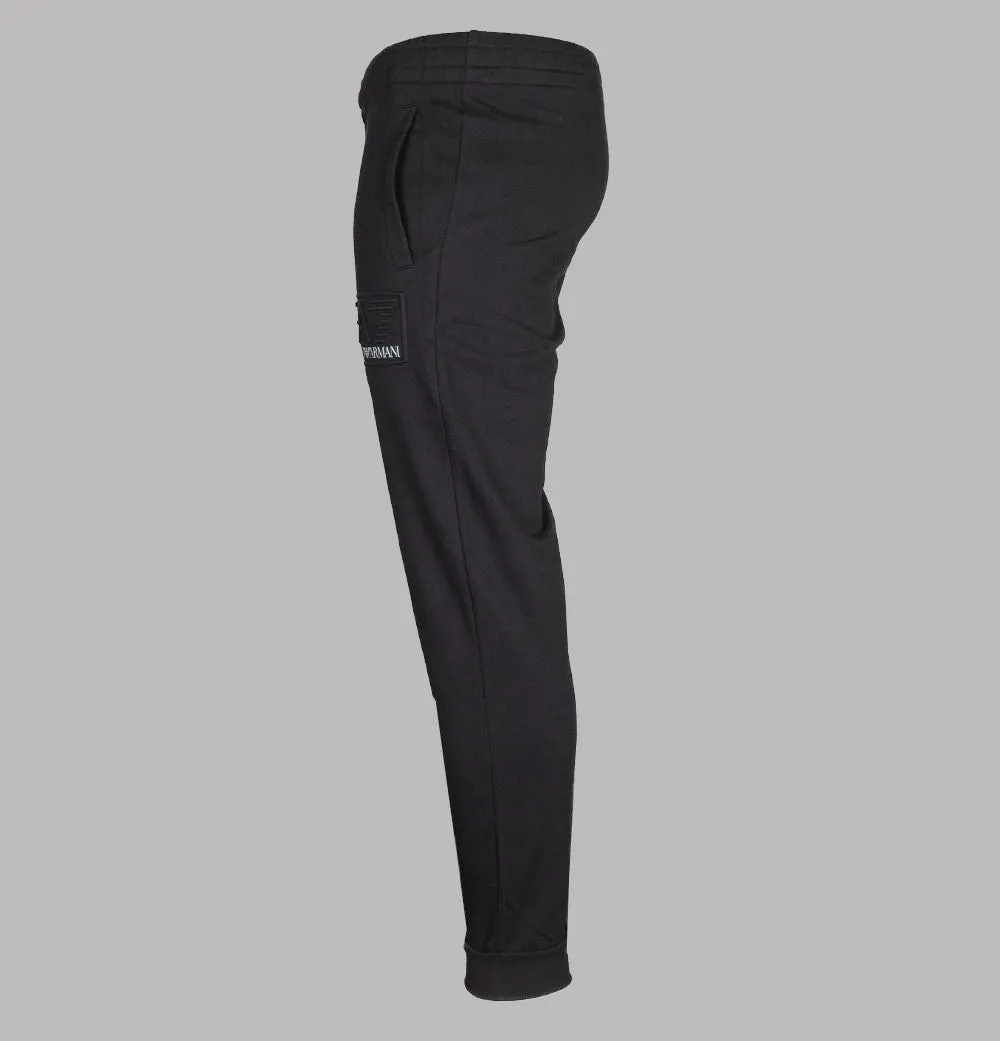 EA7 Bold Raised Logo Joggers Black