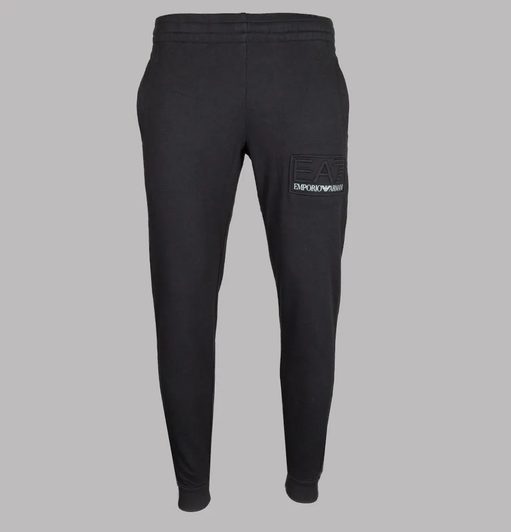 EA7 Bold Raised Logo Joggers Black