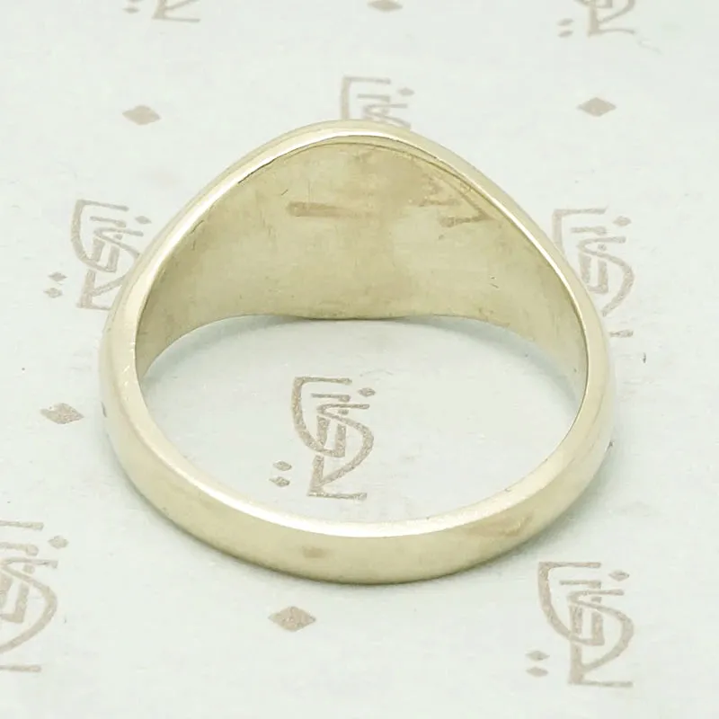 Elegant Recycled White Gold Signet Ring