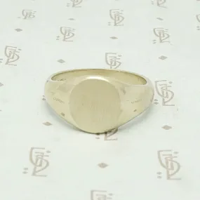 Elegant Recycled White Gold Signet Ring