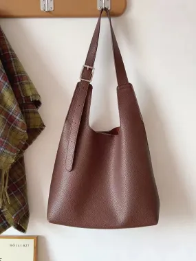 Elena Handbags Simple Leather Tote Bag