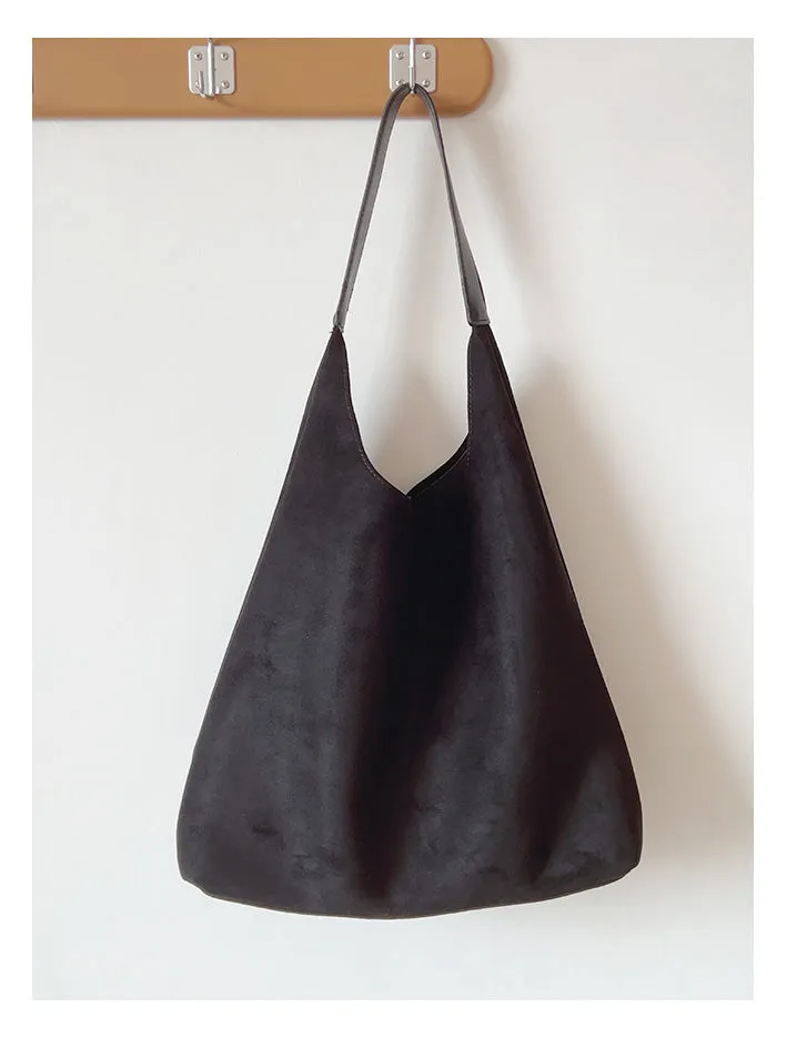 Elena Handbags Simple Suede Tote Bag