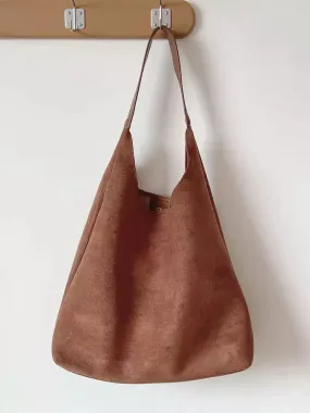 Elena Handbags Simple Suede Tote Bag