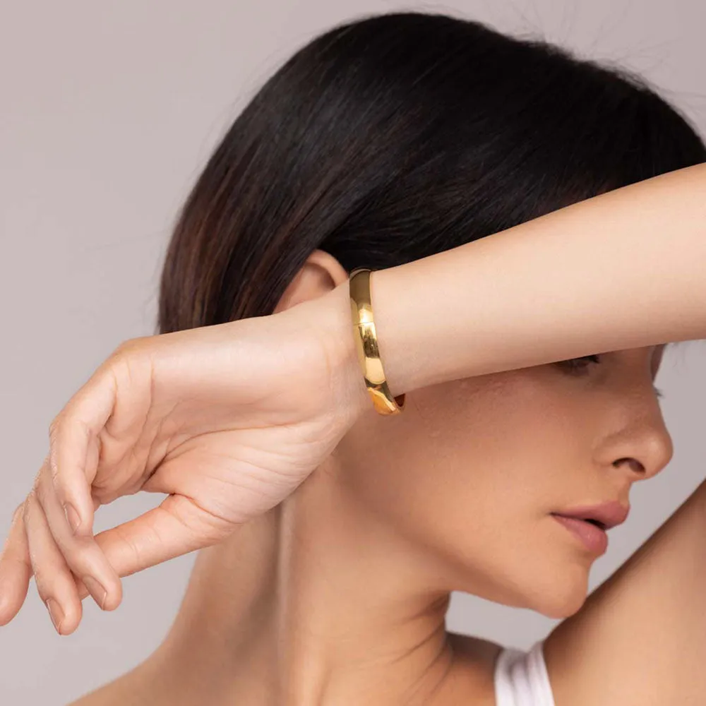 Elliptical Grace Bangle Bracelet | Gold