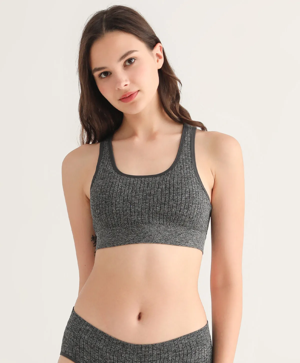 Energized Space Exploration Ribbed Racer-Back Sports Bra