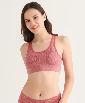 Energized Space Exploration Ribbed Racer-Back Sports Bra