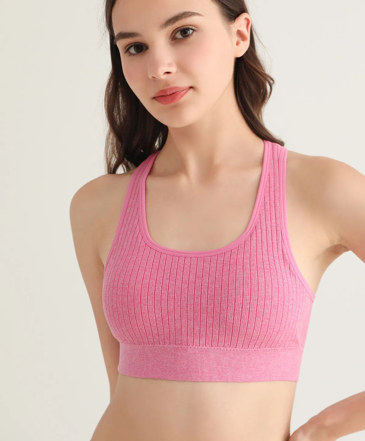 Energized Space Exploration Ribbed Racer-Back Sports Bra