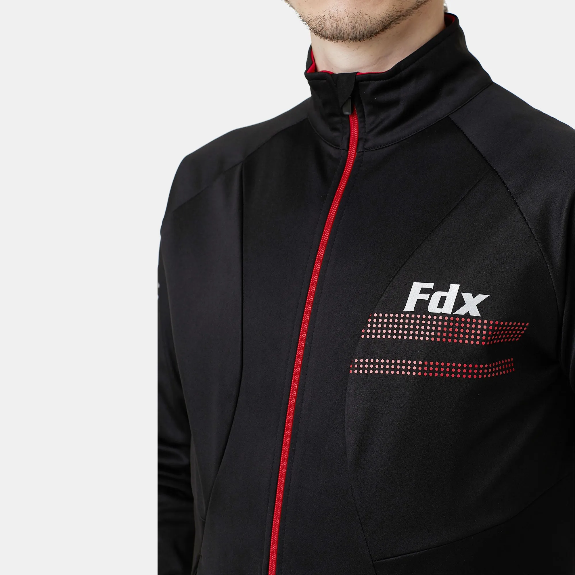 Fdx Arch Softshell Men's & Boy's Red Windproof & Water Resistant Cycling Jacket