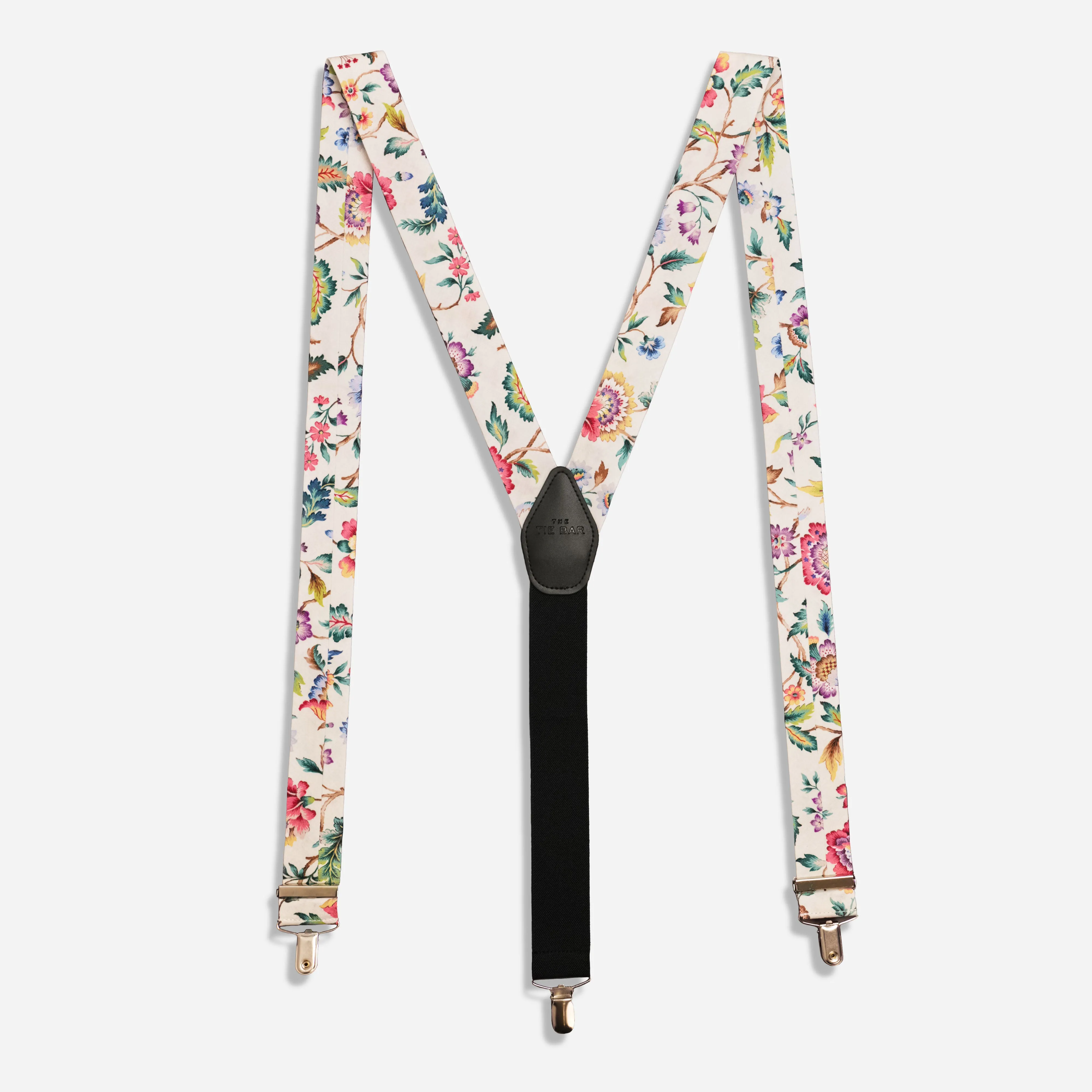 Floral Ivory Suspenders