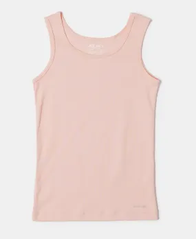 Girl's Super Combed Cotton Rib Solid Inner Tank Top - Tropical Peach