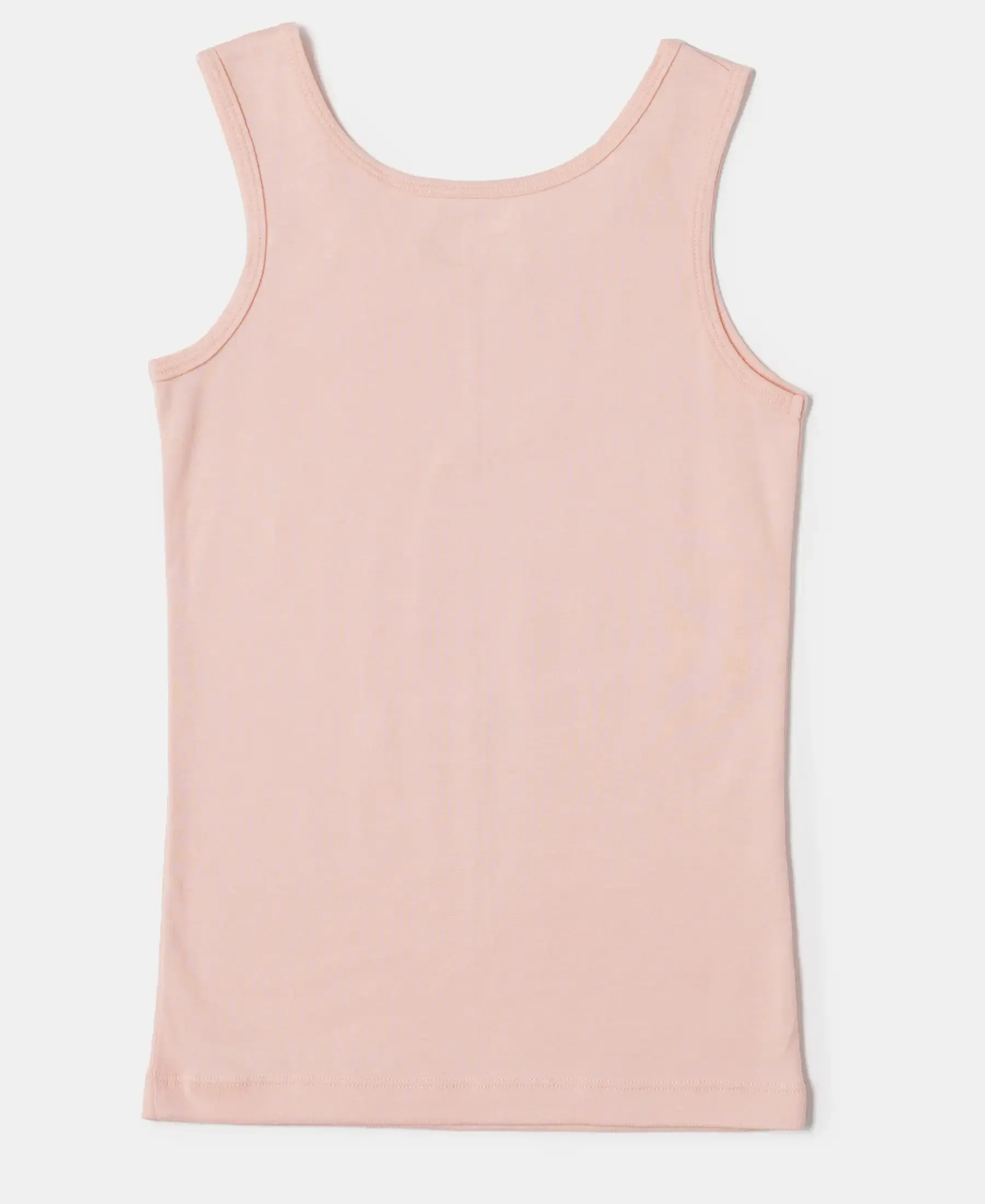 Girl's Super Combed Cotton Rib Solid Inner Tank Top - Tropical Peach