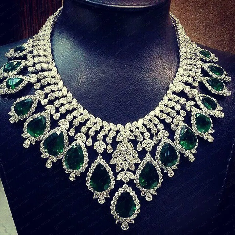 Green CZ Luxury African Jewelry Sets