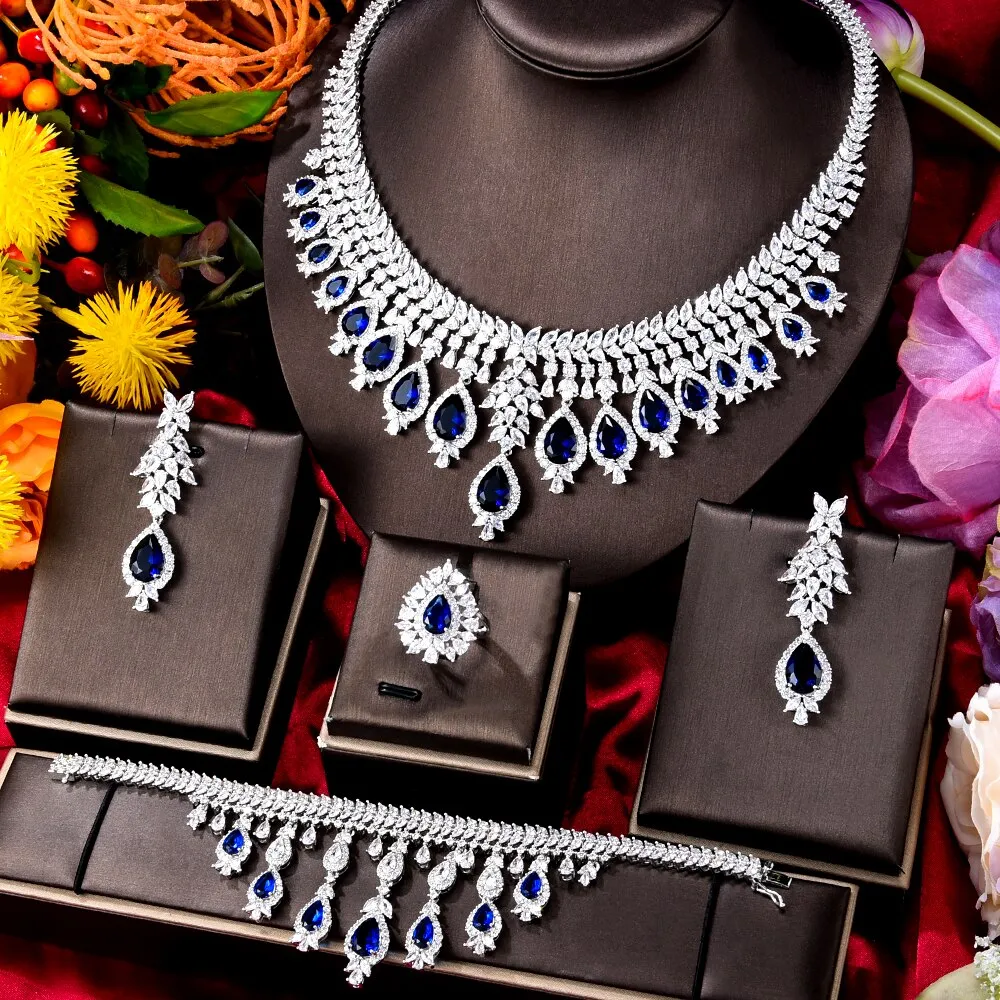 Green CZ Luxury African Jewelry Sets