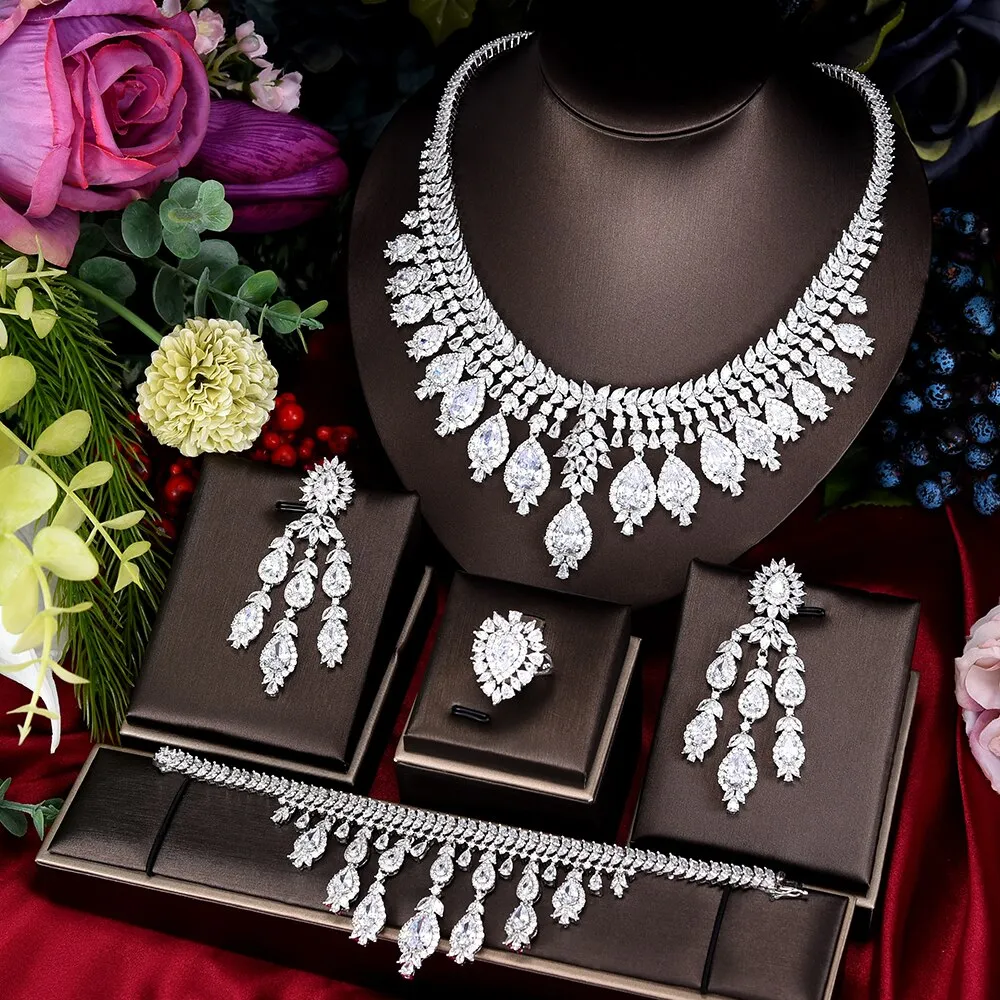 Green CZ Luxury African Jewelry Sets