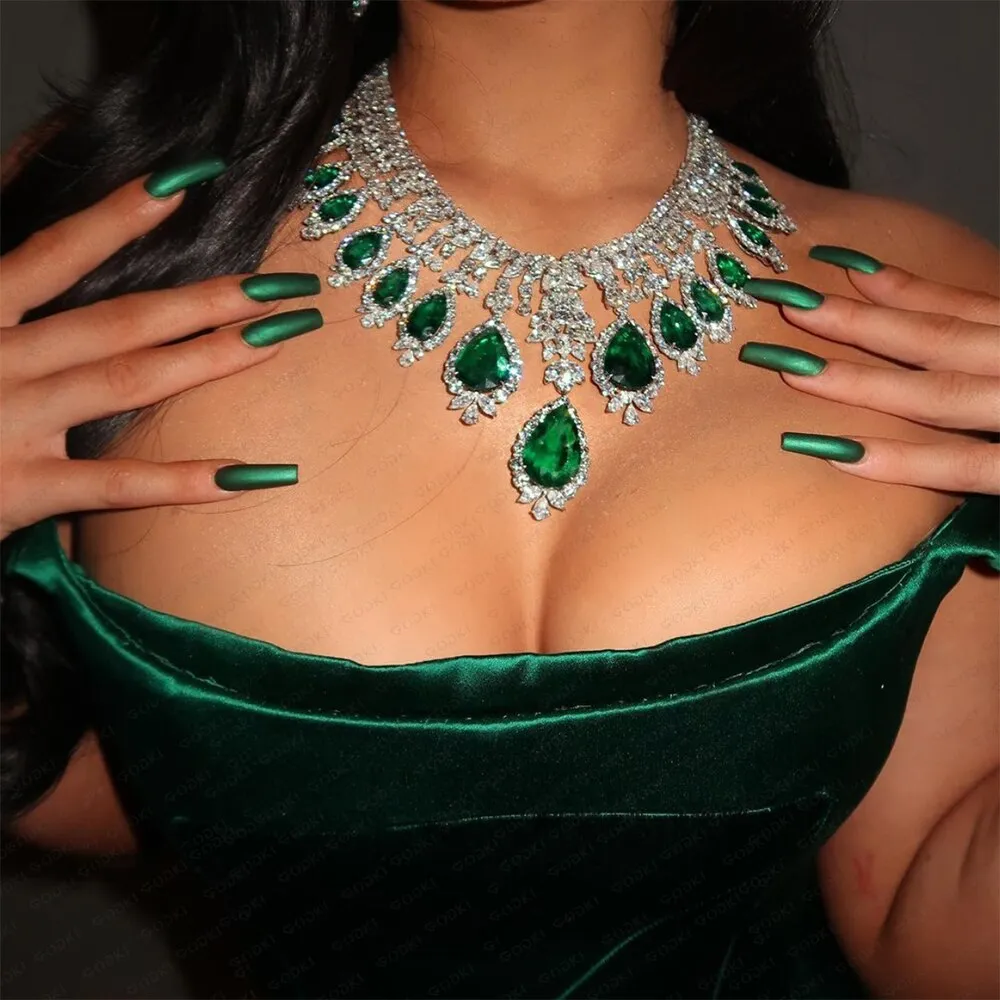 Green CZ Luxury African Jewelry Sets