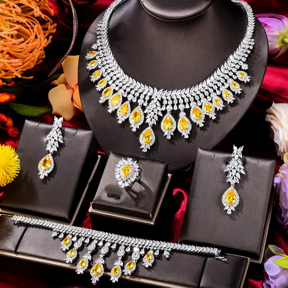 Green CZ Luxury African Jewelry Sets