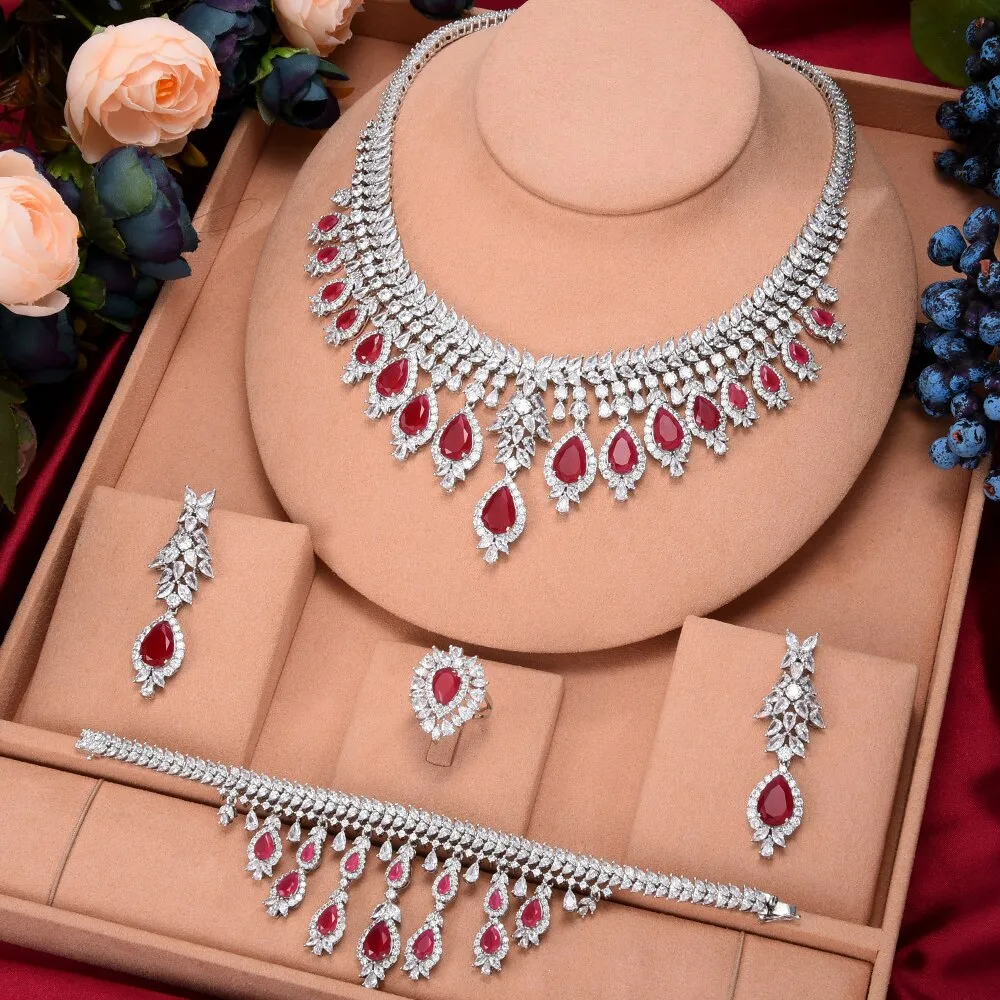 Green CZ Luxury African Jewelry Sets