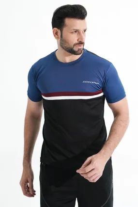 Jockey Sport Half Sleeves Crew Neck Contrast Panel Shirt