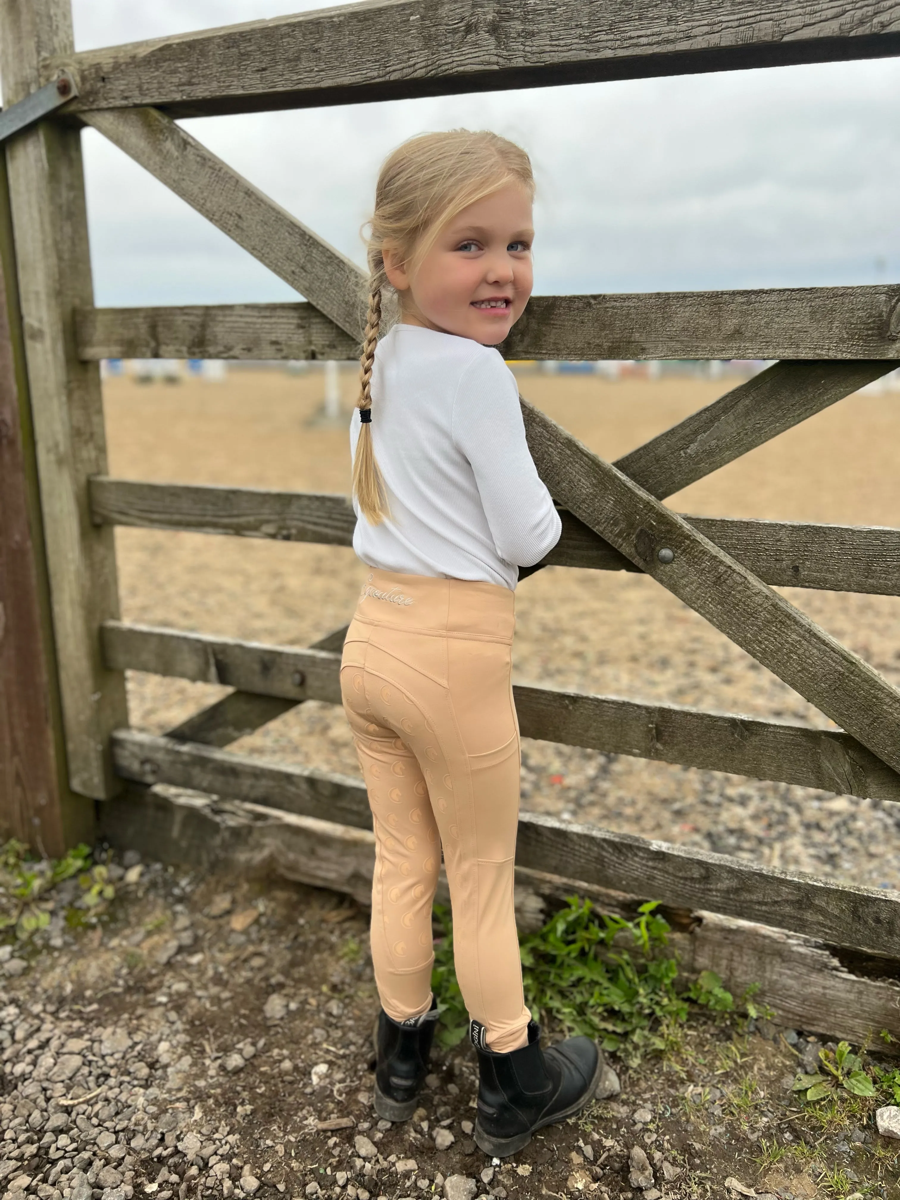 Kids / Children’s Competition Riding Leggings - BISCUIT BEIGE