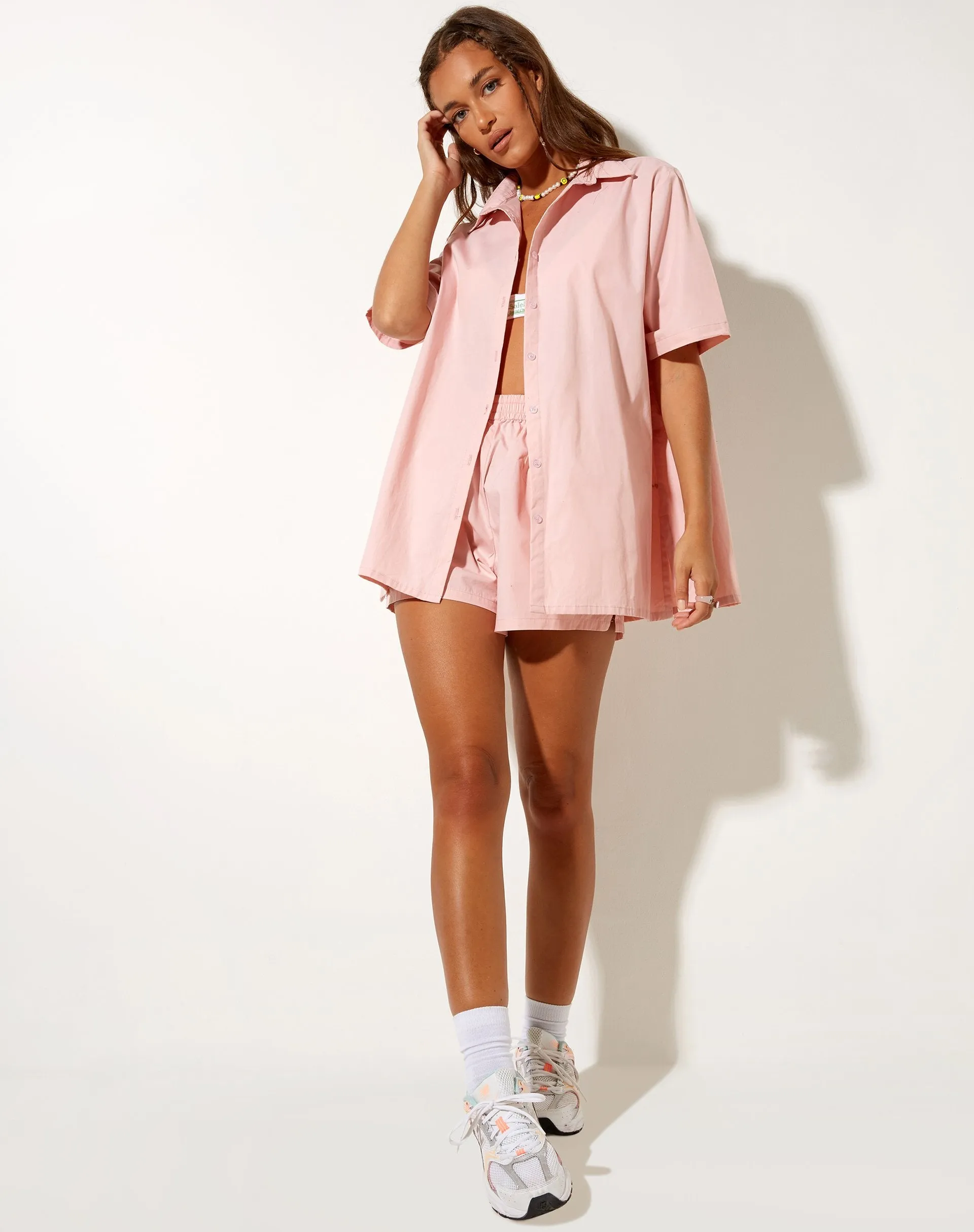 Lala Short in Poplin Pink Lady Take It Easy