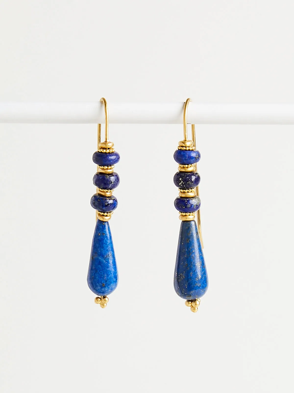 Lapis Linea Earrings in 22k Yellow Gold