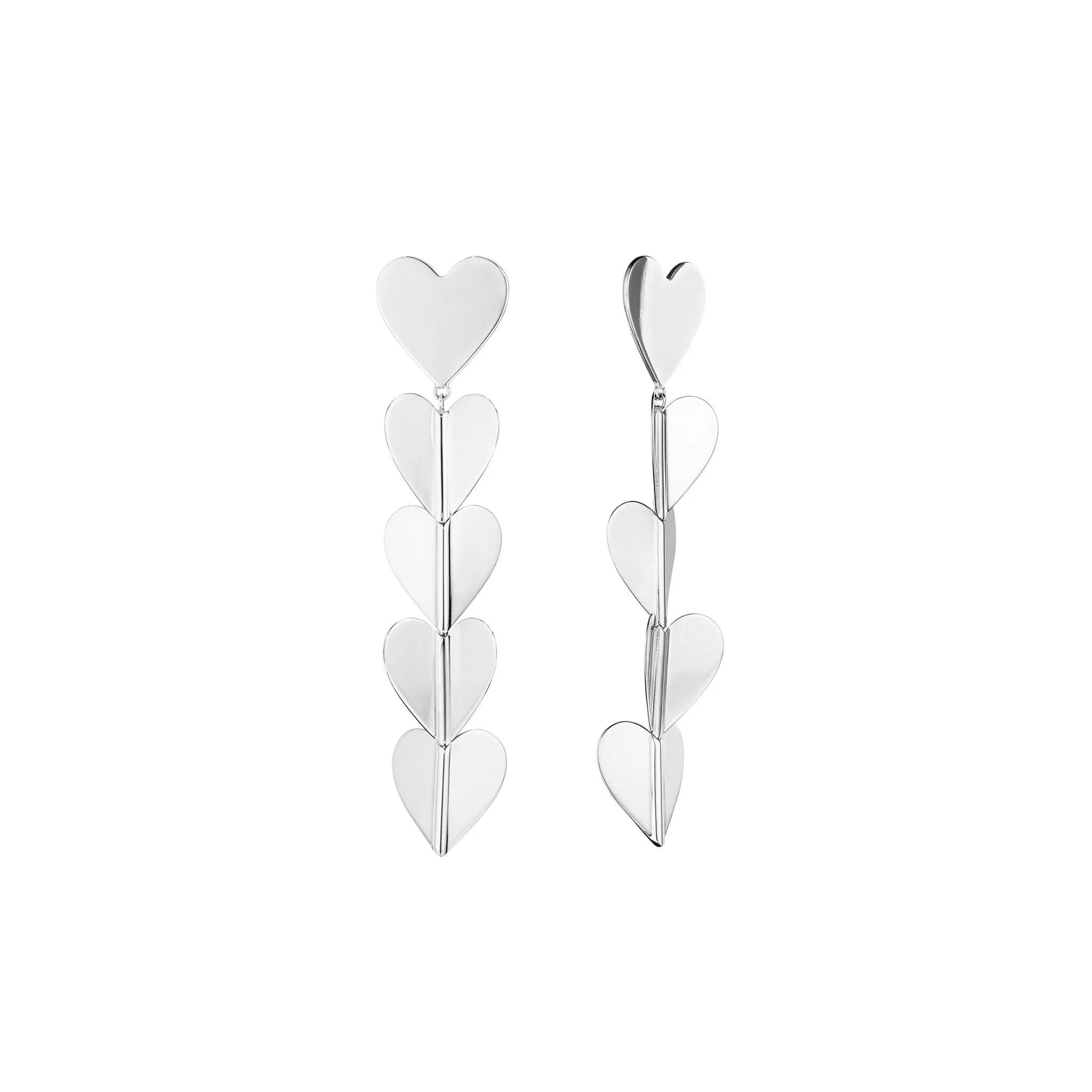 Large White Gold Wings of Love Drop Earrings