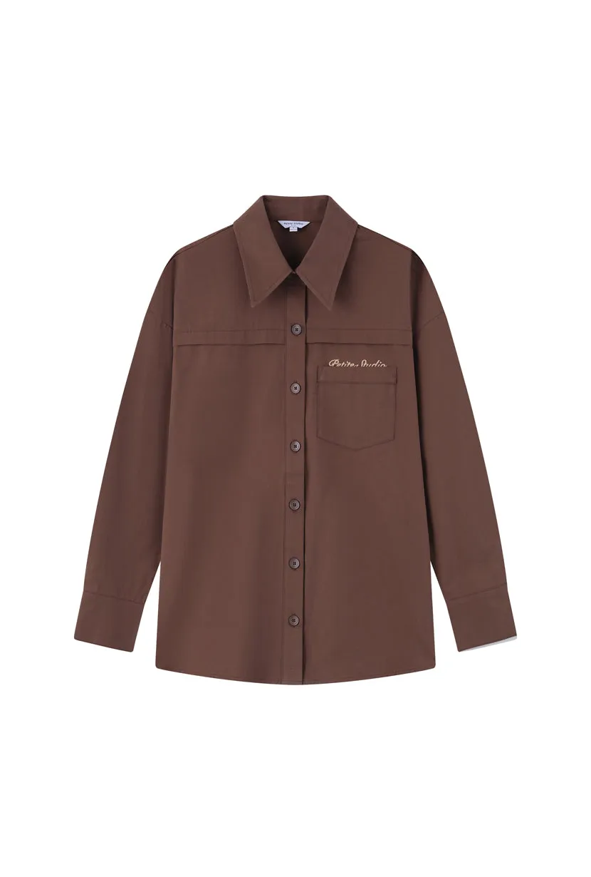 Lloyd Embroidery Shirt - Chocolate