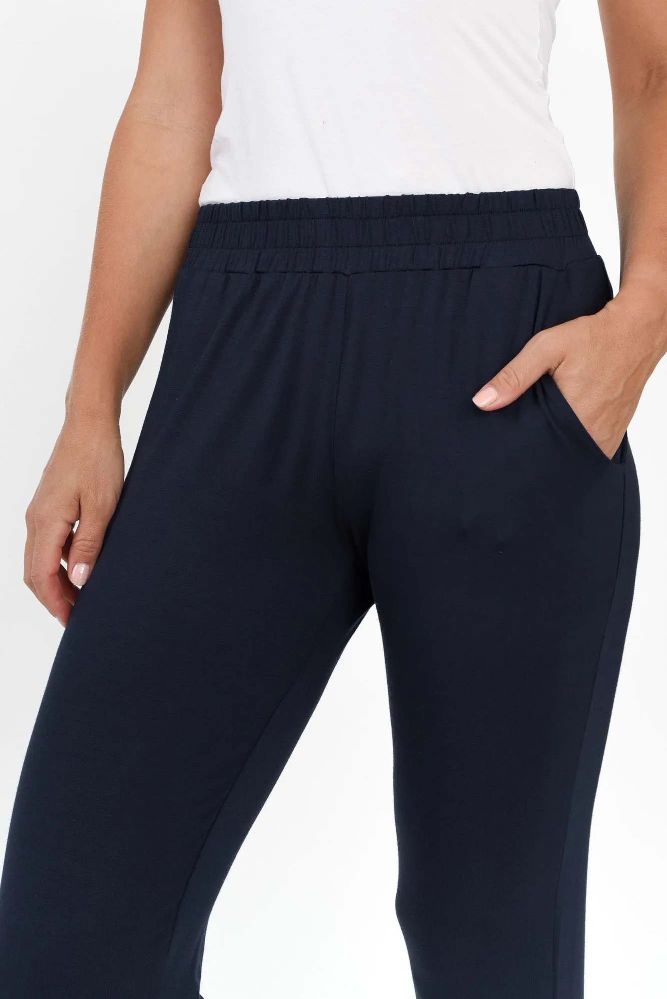 Percy Dark Navy Bamboo Pocket Pants