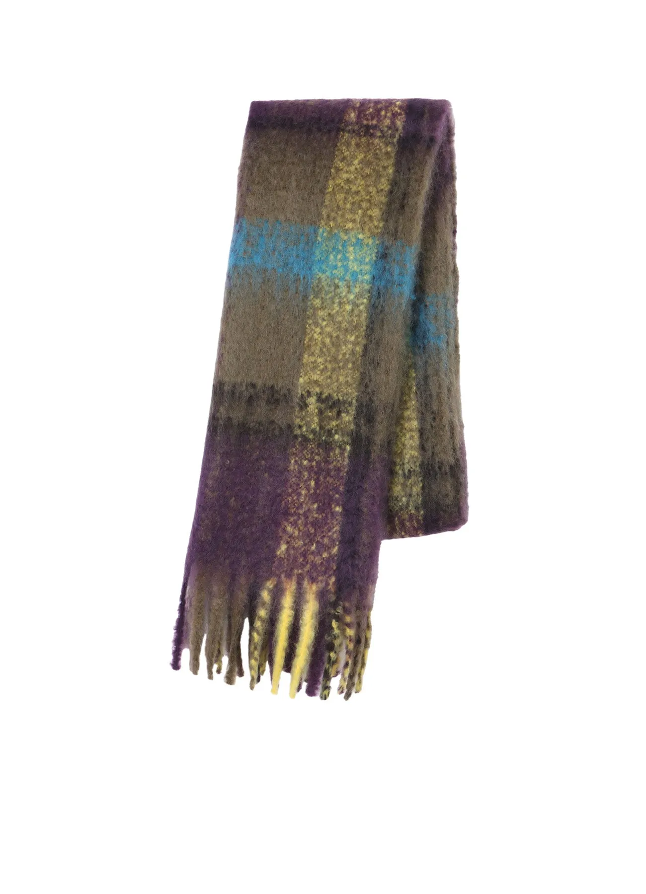 PLAID MOHAIR STOLE