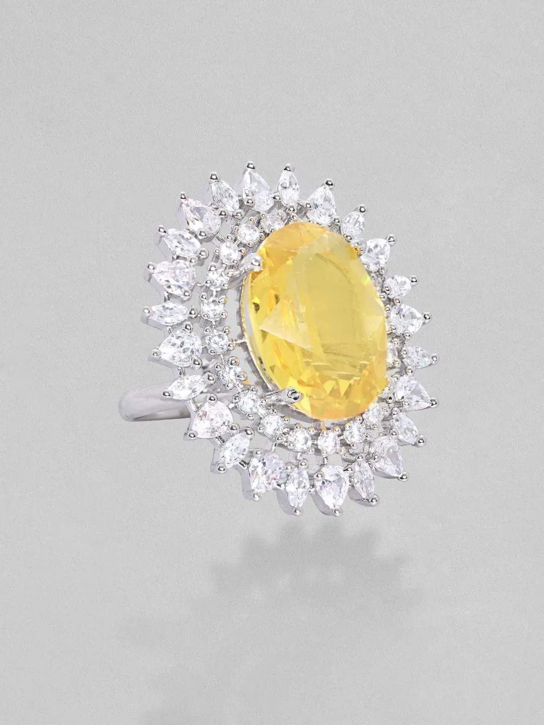 Rubans AD Yellow Stone Cocktail Ring